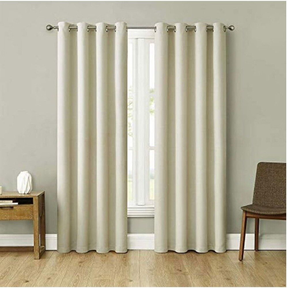 Eclipse Total Blackout 2 Window Curtain Kimball Cream 104" Wide & 84" Set NIP